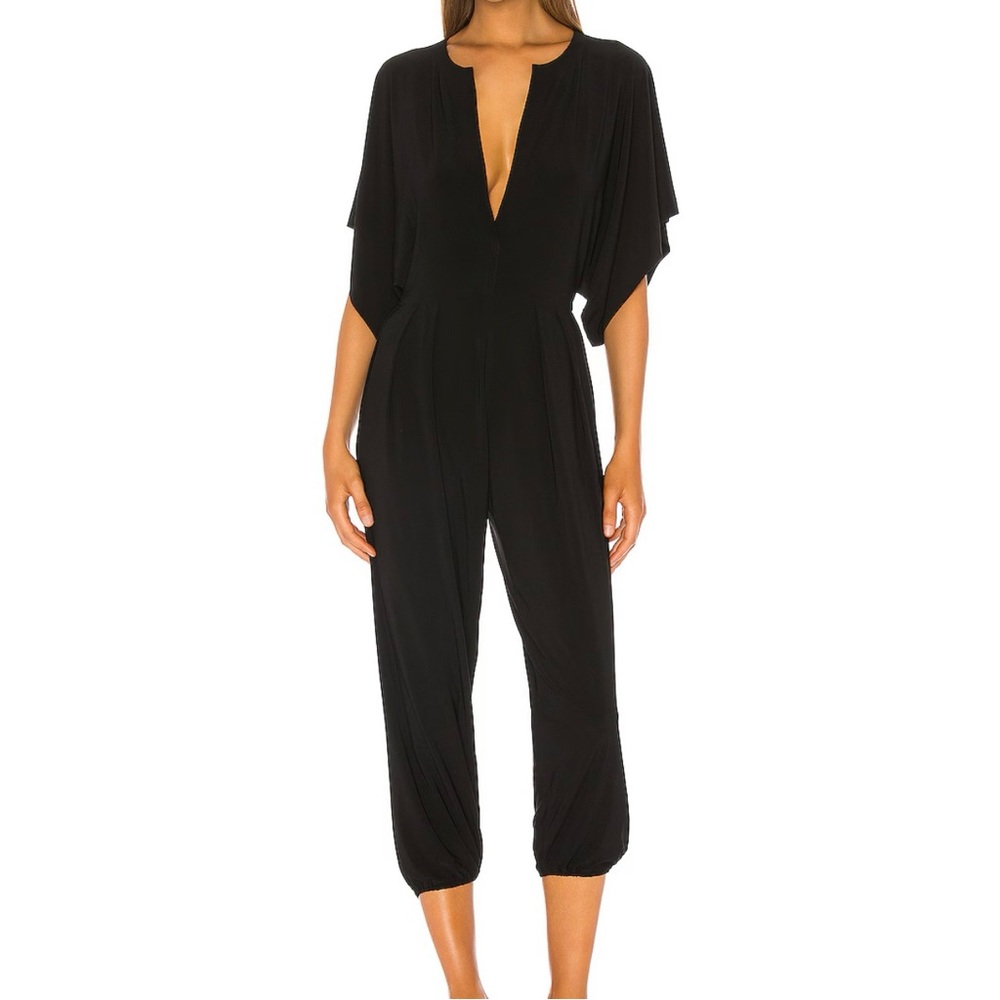 Norma Kamali Black Draped Jumpsuit